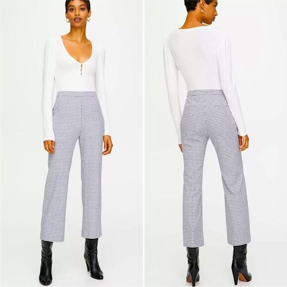 Aritzia Wilfred Gingham Kick Flare High Rise Pants Size S - Picture 2 of 11